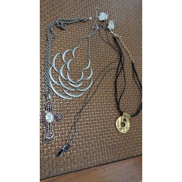 Chico's Jewelry - Vintage & Modern Jewelry Lot 5pc - Monet, Chico’s, Express, Cross, Boho, Retro